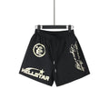 Hellstar Cream Graphic Black Shorts — hero