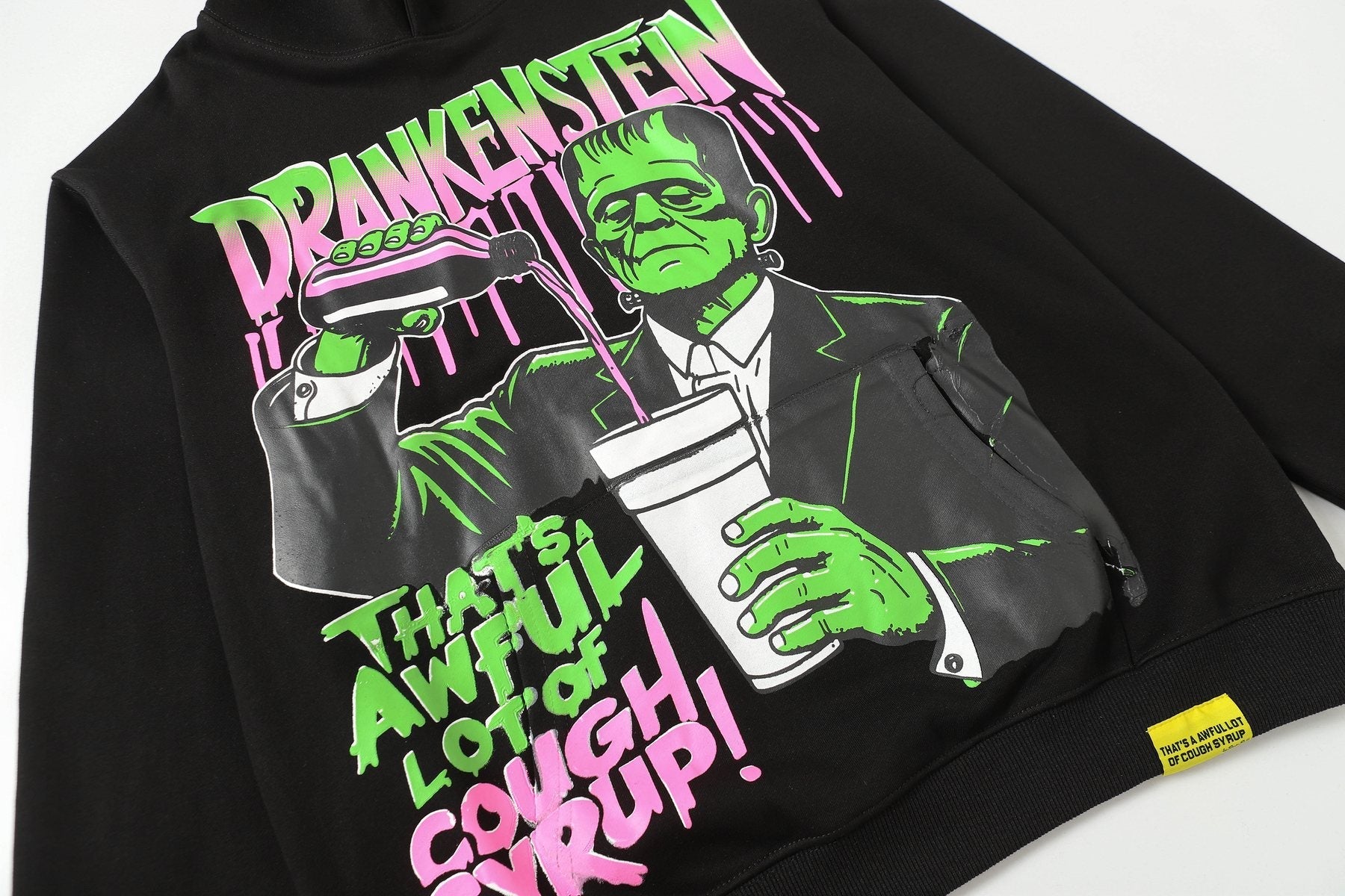 THAT'S A AWFUL LOT OF COUGH SYRUP Frankenstein Graphic Hoodie — front
