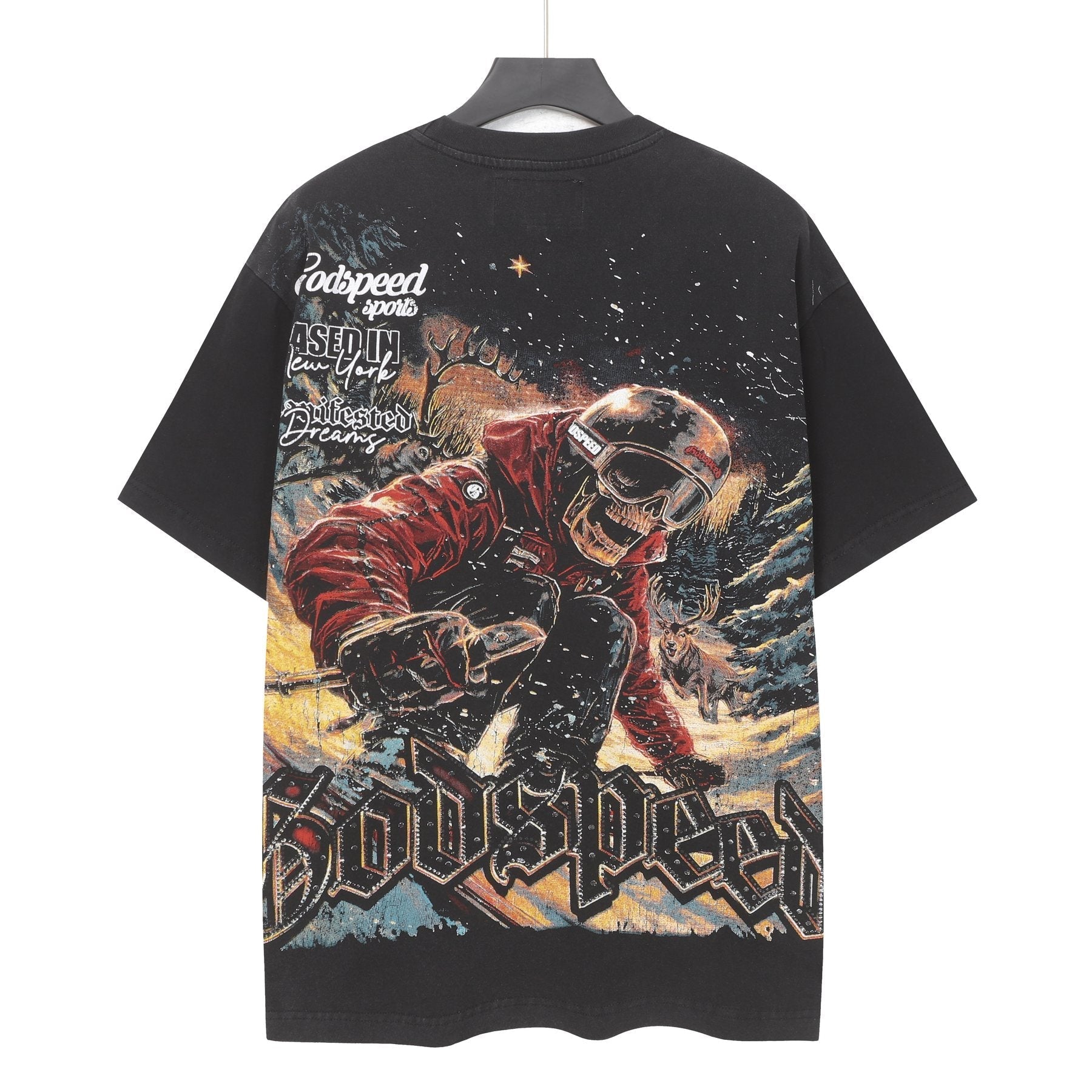 Godspeed Skull Skier Graphic Short-Sleeve T-Shirt — back