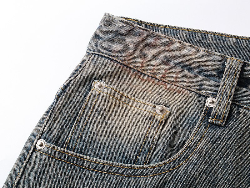 Purple Brand Distressed Blue Jeans — detail