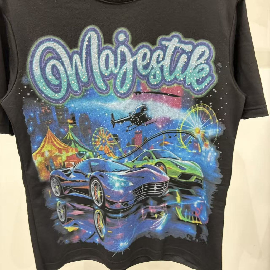 MAJESTIK Carnival Car Graphic T-Shirt — detail