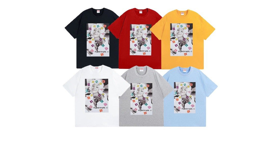 Supreme Naomi Portrait Floral Graphic T-Shirt — comparison