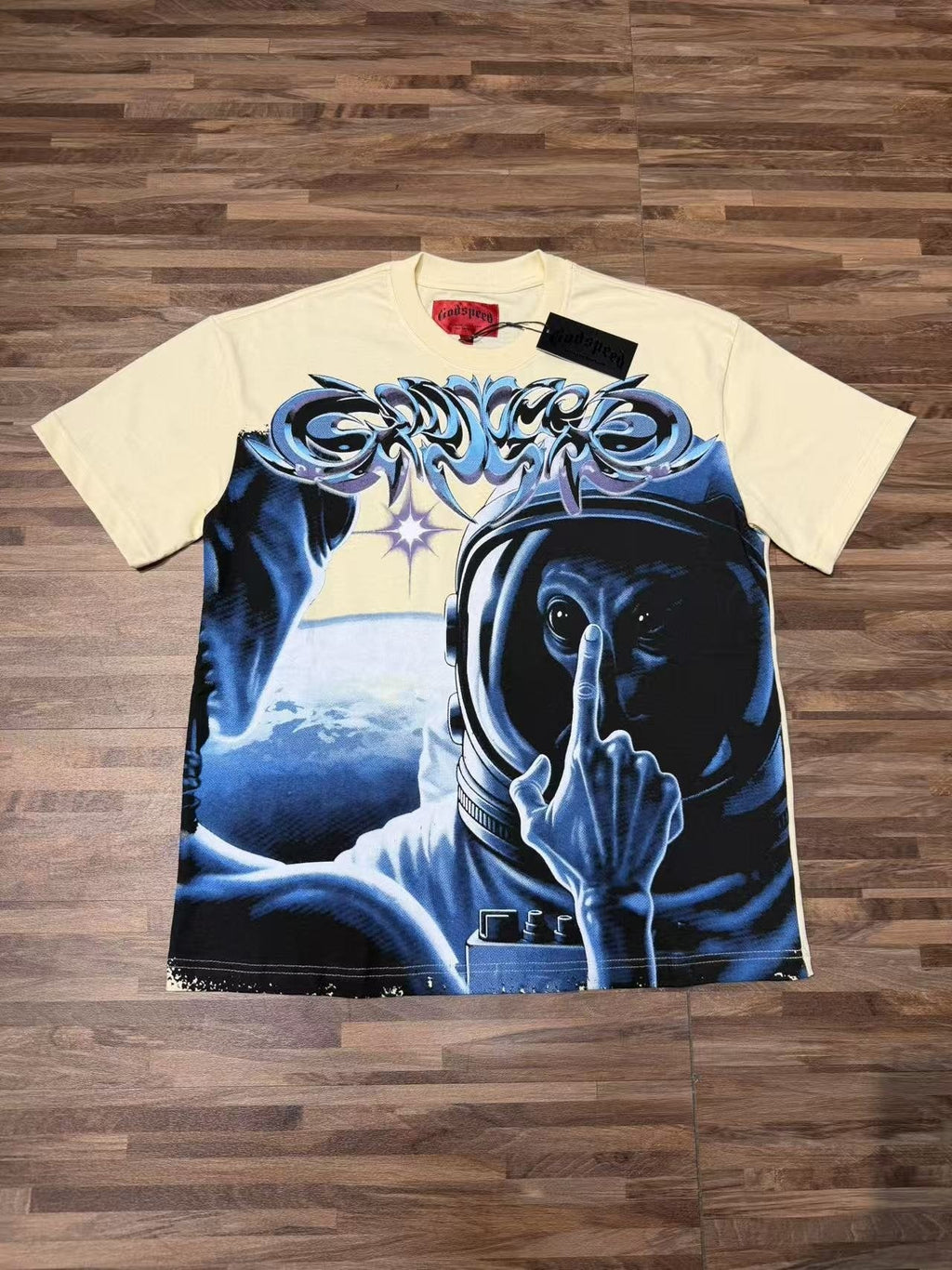 Godspeed Cream Rock Graphic T-Shirt — context
