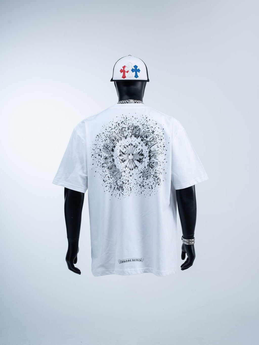 Chrome Hearts Splatter Rhinestone Graphic T-Shirt — context