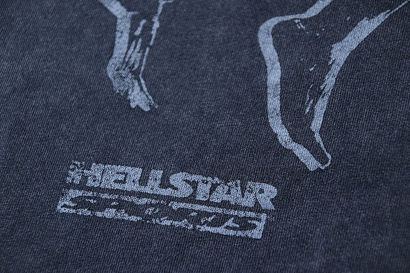 Hellstar Washed Dark Navy Graphic T-Shirt — detail