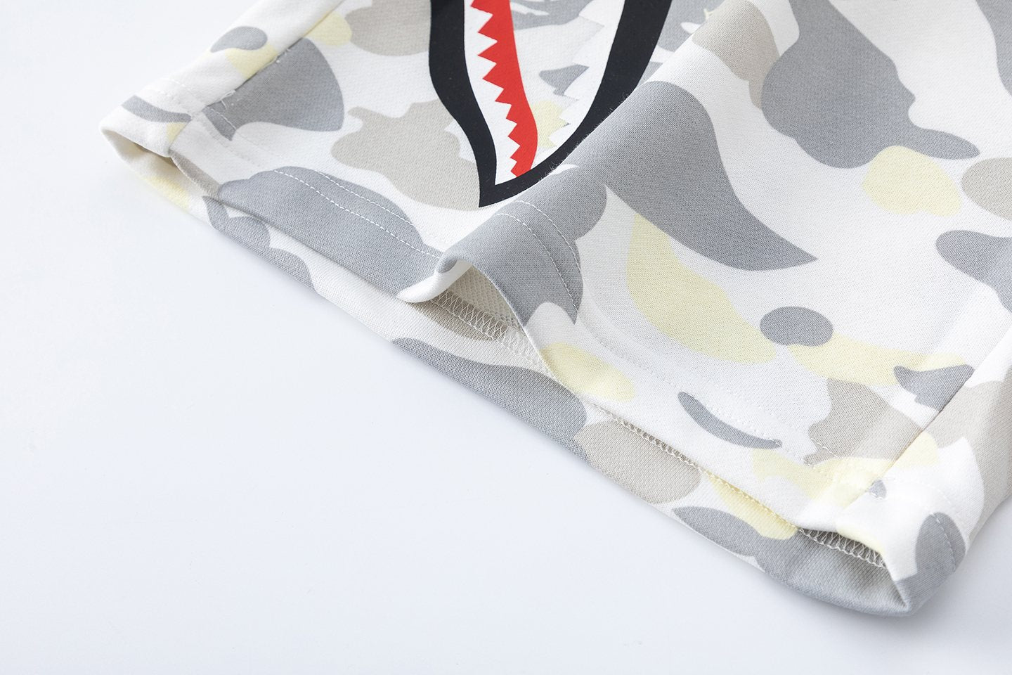 BAPE Shark Mouth Camouflage Shorts — detail