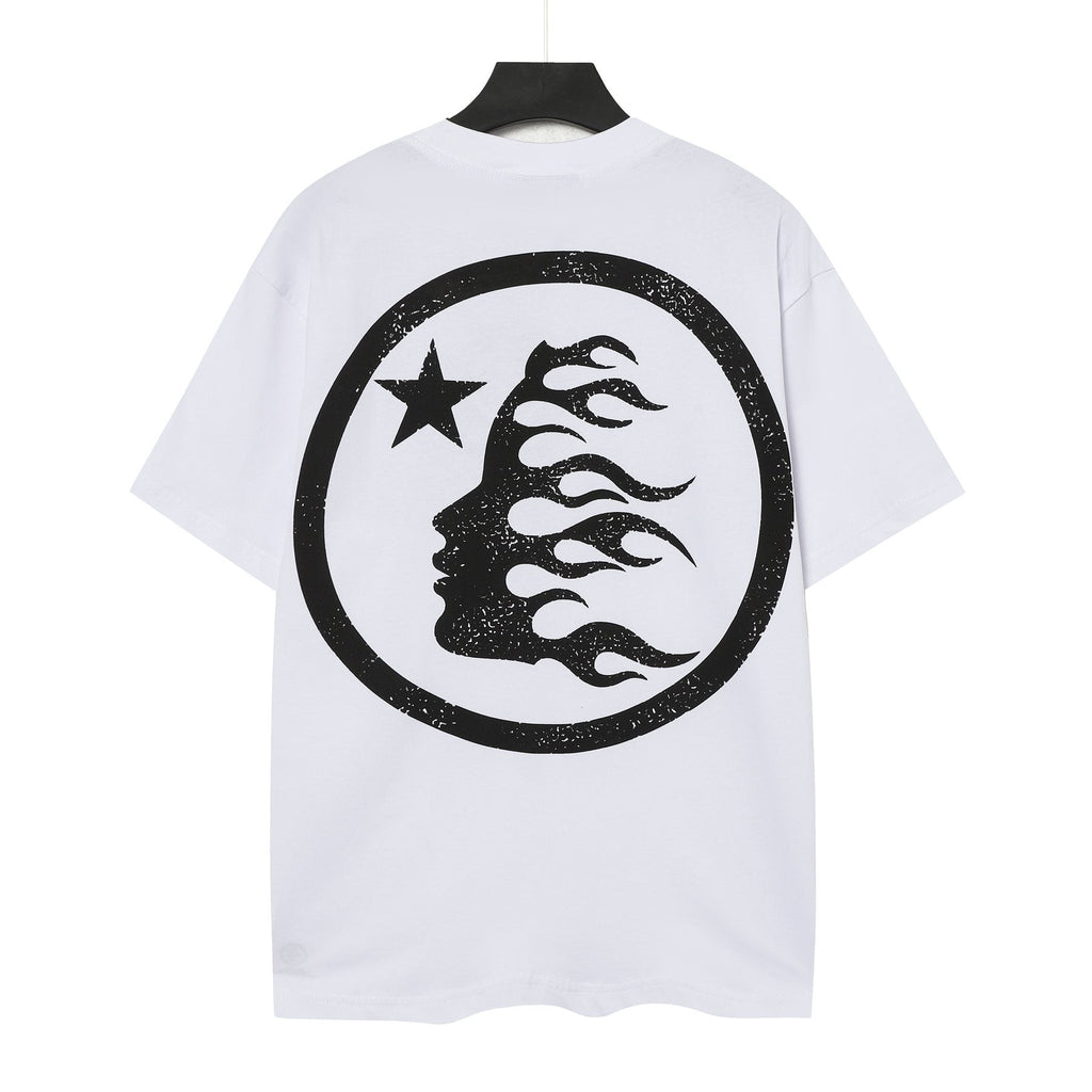 Hellstar Star Flame Rhinestone-Style Graphic T-Shirt — back